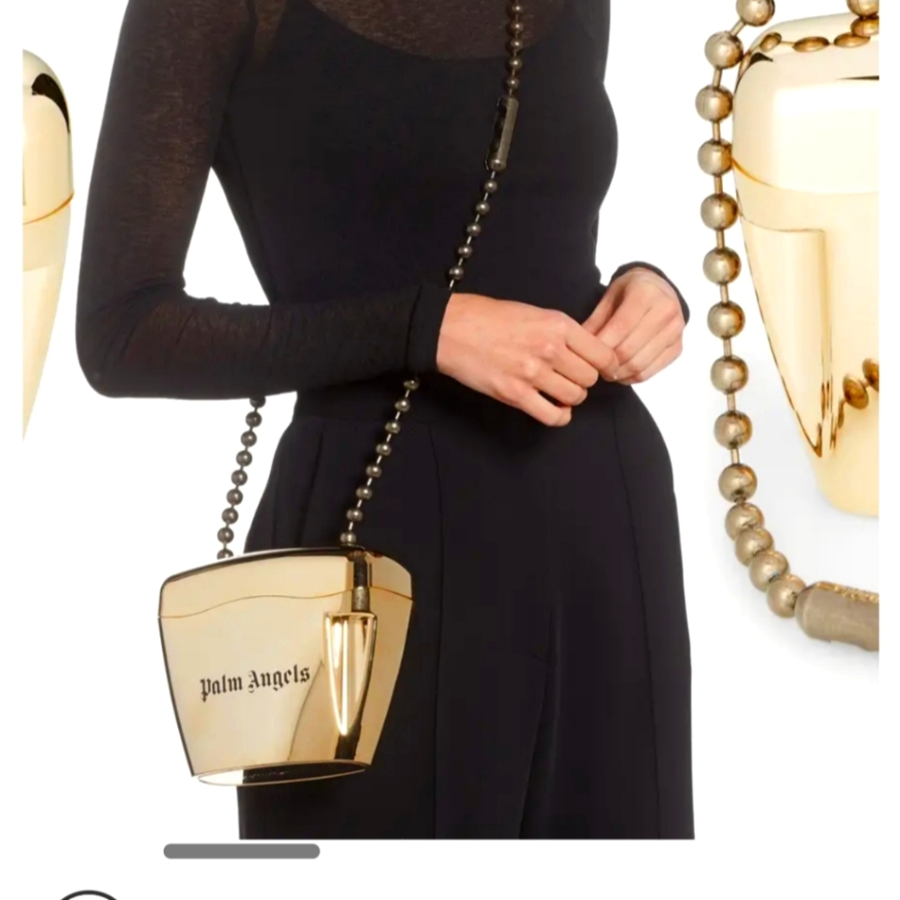 Palm angels Metal gold cross bag